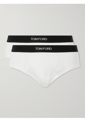 TOM FORD - Two-Pack Stretch Cotton and Modal-Blend Briefs - Men - White - S