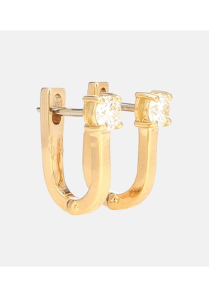 Melissa Kaye Aria U Huggie 18kt gold hoop earrings with diamonds