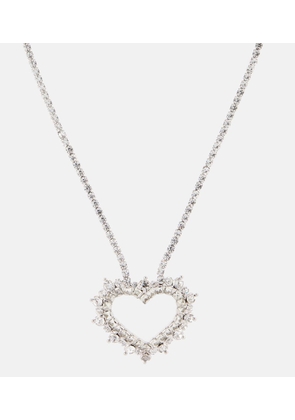 Alessandra Rich Crystal Heart embellished pendant necklace