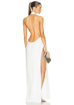 MONOT High Slit Halter Dress in White - White. Size 42 (also in 44).