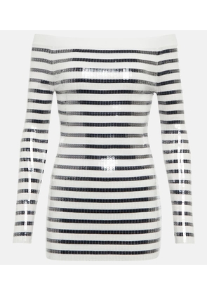 Jean Paul Gaultier Sequined striped sweater minidress