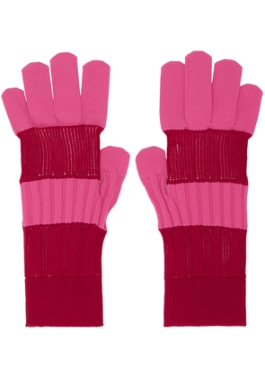CFCL Pink & Red Fluted Gloves
