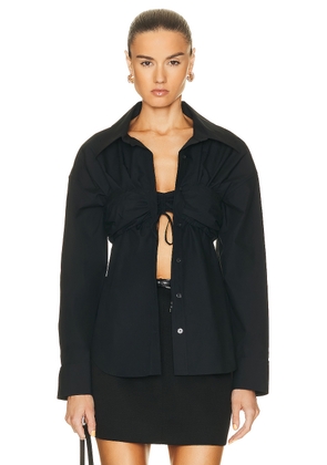 Alexander Wang Ruched Bandeau Shirt in Black - Black. Size 0 (also in ).