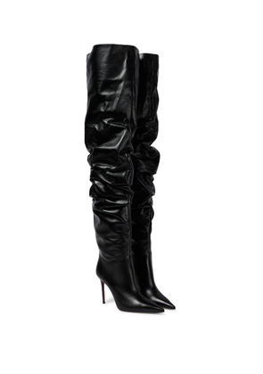 Amina Muaddi Jahleel leather over-the-knee boots