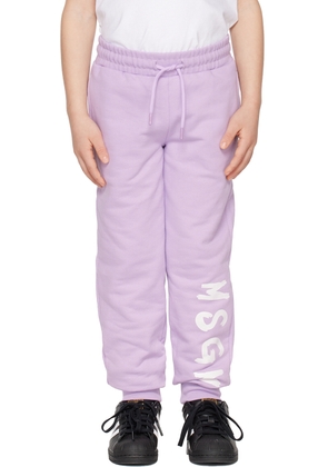 MSGM Kids Kids Purple Printed Sweatpants