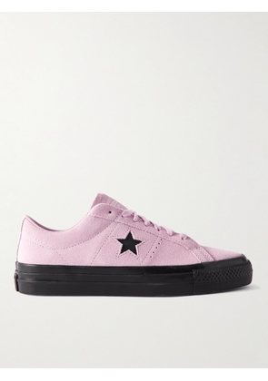 Converse - One Star Pro Leather-Trimmed Suede Sneakers - Men - Pink - UK 7