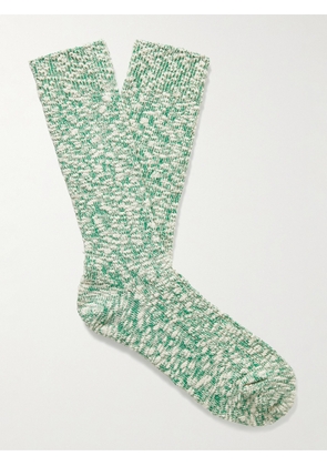 Anonymous Ism - Slub Stretch Cotton-Blend Socks - Men - Green - M