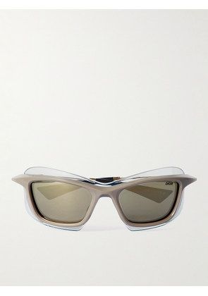 Dior Eyewear - DiorXplorer S1U Acetate Wrap-Around Sunglasses - Men - Neutrals