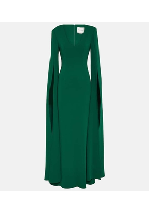 Roland Mouret Cape-sleeve cady gown