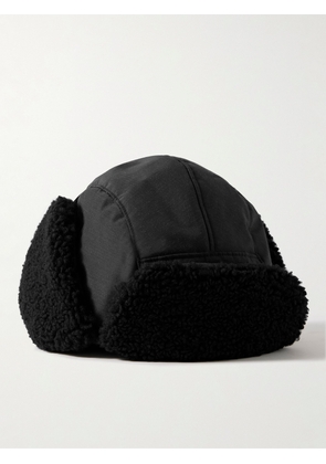 Snow Peak - Padded Ripstop and Faux Shearling Trapper Cap - Men - Black