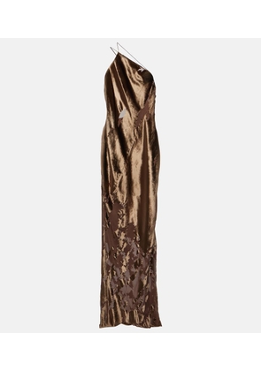 The Sei One-shoulder silk velvet gown