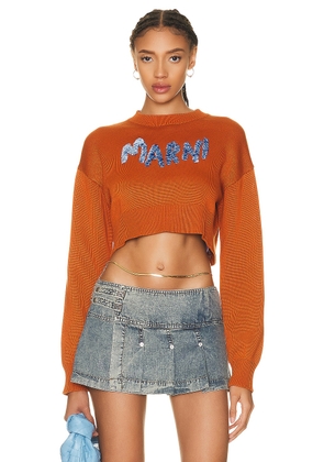 Marni Logo Sweater in Apricot - Orange. Size 40 (also in ).