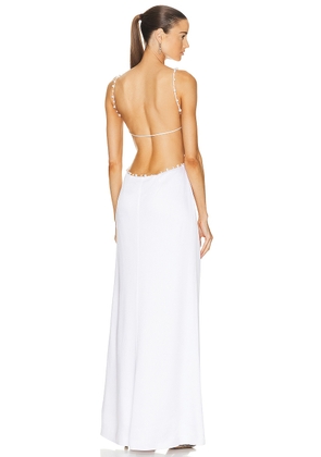 GALVAN Pearled Cove Dress in White - White. Size 40 (also in ).
