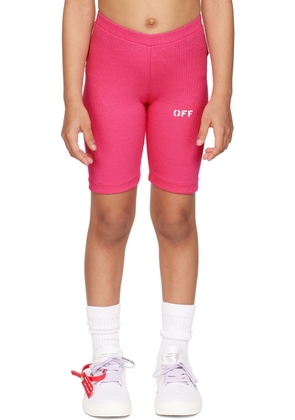 Off-White Kids Pink 'Off' Stamp Shorts