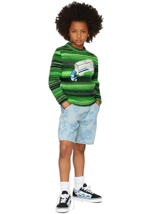 ERL Kids Green & Black Truck Sweater