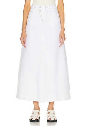 Ganni Double Fly Maxi Skirt in Bright White - White. Size 36 (also in ).