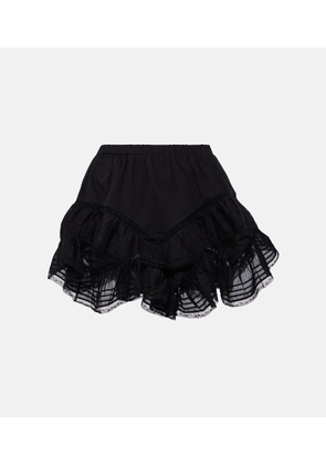 Marant Etoile Gisele lace-trimmed ruffled cotton shorts