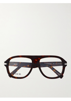 Dior Eyewear - Blacksuit Tortoiseshell Acetate and Silver-Tone Aviator-Style Optical Glasses - Men - Brown