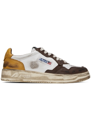 AUTRY White & Brown Super Vintage Sneakers