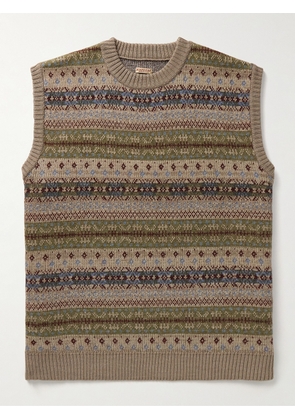 KAPITAL - Fair Isle Wool-Blend Sweater Vest - Men - Green - 3