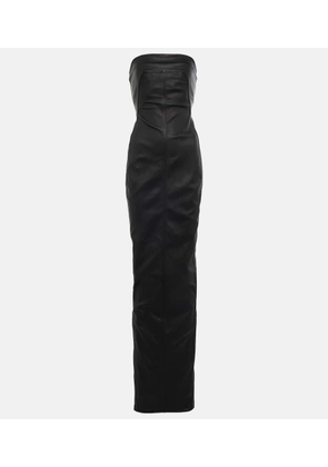 Rick Owens Strapless leather maxi dress