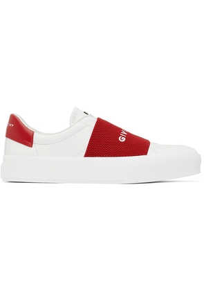 Givenchy White & Red City Sport Low-Top Sneakers