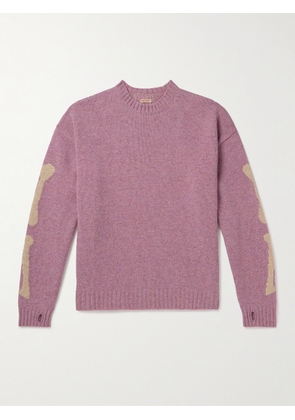 KAPITAL - 5G Intarsia Wool Sweater - Men - Pink - 1