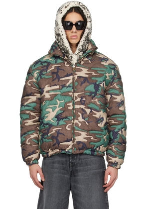ERL Green Camouflage Down Jacket