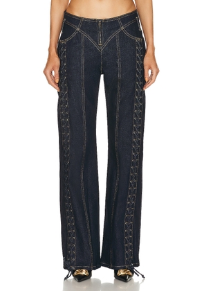 Jean Paul Gaultier Low Waist Large Denim Trouser in Indigo - Blue. Size 34 (also in 36, 38, 40, 42).