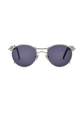 Jean Paul Gaultier Pas De Vis Sunglasses in Silver - Grey. Size all.