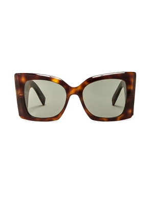 Saint Laurent SL M119 Blaze Sunglasses in Shiny Medium Havana - Brown. Size all.