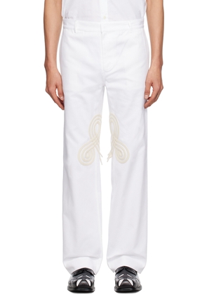 Stefan Cooke White Braided Trousers