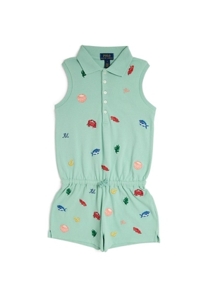 Ralph Lauren Kids Embroidered Polo Playsuit (2-7 Years)