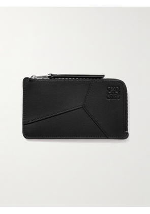 LOEWE - Puzzle Logo-Debossed Leather Zipped Cardholder - Men - Black