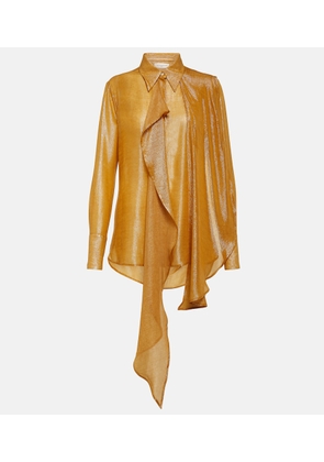 Victoria Beckham Draped tie-neck lamé blouse