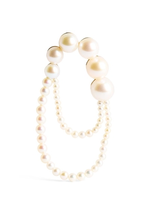 Sophie Bille Brahe Yellow Gold And Freshwater Pearl Embrassée De Perle Single Right Earring