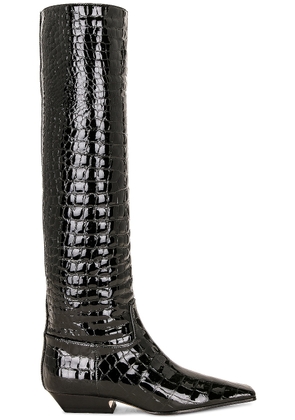 KHAITE Marfa Classic Flat Knee High Boot in Black - Black. Size 36 (also in 38, 41).