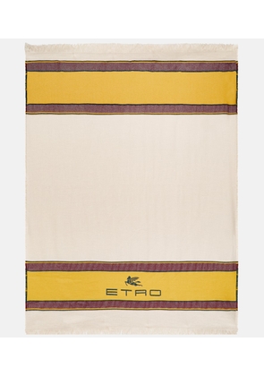 Etro Embroidered wool and cashmere throw