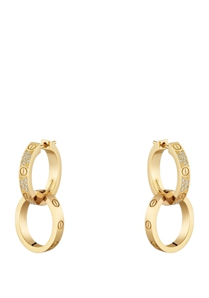 Cartier Yellow Gold And Diamond Love Double Hoop Earrings