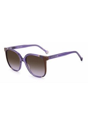 Carolina Herrera Brown Shaded Violet Square Ladies Sunglasses CH 0062/S 0E53/QR 57