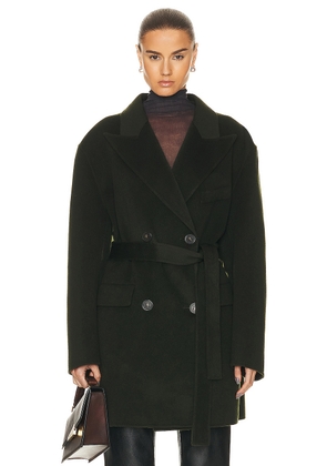 Acne Studios Belted Short Coat in Forest Green - Green. Size 36 (also in 38, 40, 42).