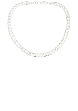 Loren Stewart Flat Curb Chain Necklace in Sterling Silver - Metallic Silver. Size all.