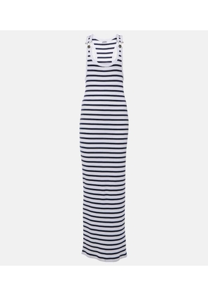 Jean Paul Gaultier Striped ribbed-knit cotton midi dress