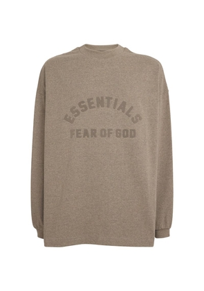 Fear Of God Essentials Long-Sleeve Oversized Logo T-Shirt