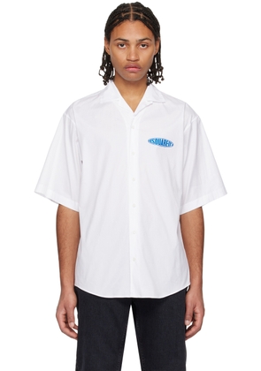 Dsquared2 White Surfboard Bowling Shirt