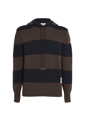 Moncler Cotton Striped Knitted Hoodie