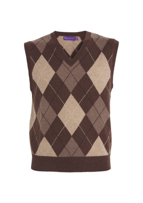 Ralph Lauren Purple Label Cashmere Argyle-Knit Sweater Vest