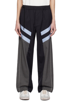 A PERSONAL NOTE 73 Navy Paneled Track Pants