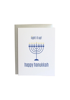Light It Up Hanukkah - Letterpress Card