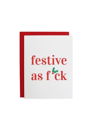 Festive As Fuck Holly - Letterpress Card